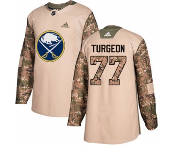 Adidas Sabres #77 Pierre Turgeon Camo Authentic 2017 Veterans Day Stitched NHL Jersey