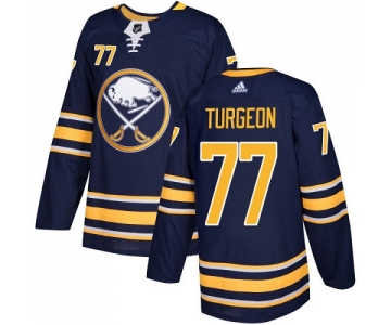 Adidas Sabres #77 Pierre Turgeon Navy Blue Home Authentic Stitched NHL Jersey