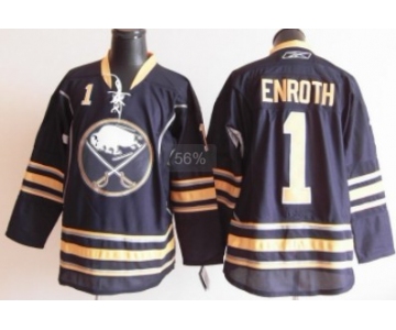 Buffalo Sabres #1 Jhonas Enroth Navy Blue Jersey