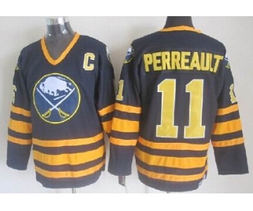 Buffalo Sabres #11 Gilbert Perreault Navy Blue Throwback CCM Jersey