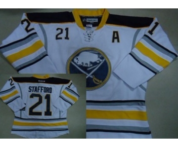 Buffalo Sabres #21 Drew Stafford White Jersey
