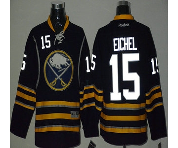 Men's Buffalo Sabres #15 Jack Eichel Night Luminous Navy Blue Jersey