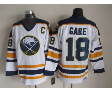 Men's Buffalo Sabres #18 Danny Gare 1983-84 White CCM Vintage Throwback Jersey