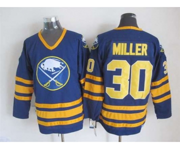 Men's Buffalo Sabres #30 Ryan Miller 1983-84 Navy Blue CCM Vintage Throwback Jersey