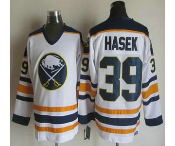 Men's Buffalo Sabres #39 Dominik Hasek 1983-84 White CCM Vintage Throwback Jersey