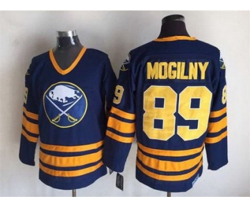 Men's Buffalo Sabres #89 Alexander Mogilny 1983-84 Navy Blue CCM Vintage Throwback Jersey
