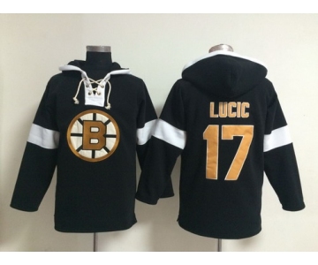 2014 Old Time Hockey Boston Bruins #17 Milan Lucic Black Hoodie