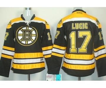 Boston Bruins #17 Milan Lucic Black Womens Jersey