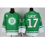 Boston Bruins #17 Milan Lucic St. Patrick's Day Green Jersey