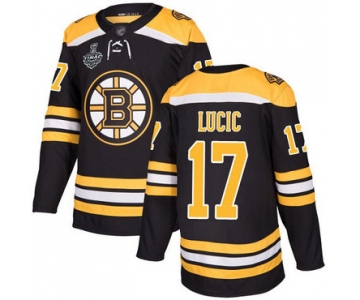Men's Boston Bruins #17 Milan Lucic Black Home Authentic 2019 Stanley Cup Final Bound Stitched Hockey Jersey