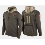 Nike Calgary Flames 11 Mikael Backlund Olive Salute To Service Pullover Hoodie
