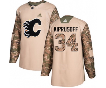 Adidas Flames #34 Miikka Kiprusoff Camo Authentic 2017 Veterans Day Stitched NHL Jersey