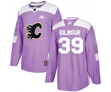Adidas Flames #39 Doug Gilmour Purple Authentic Fights Cancer Stitched NHL Jersey