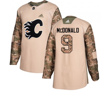 Adidas Flames #9 Lanny McDonald Camo Authentic 2017 Veterans Day Stitched NHL Jersey