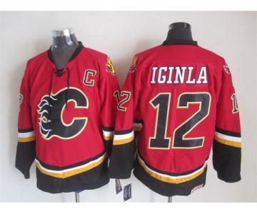Calgary Flames #12 Jarome Iginla 2003 Red Throwback CCM Jersey