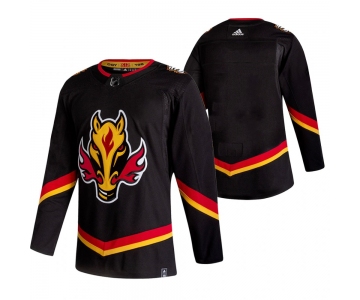 Calgary Flames Blank Black Men's Adidas 2020-21 Reverse Retro Alternate NHL Jersey