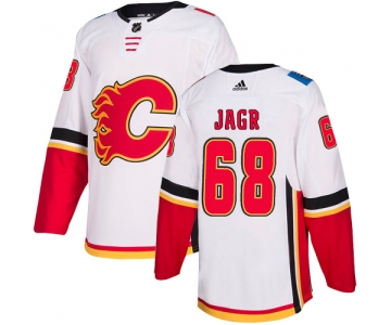 Men's Adidas Calgary Flames #68 Jaromir Jagr White Away Authentic NHL Jersey