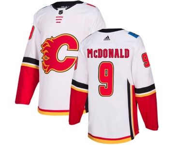 Men's Adidas Calgary Flames #9 Lanny McDonald White Away Authentic NHL Jersey