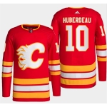 Men's Calgary Flames #10 Jonathan Huberdeau Red Stitched Jersey