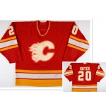 Men's Calgary Flames #20 Gary Suter Red Third Throwback CCM Jersey
