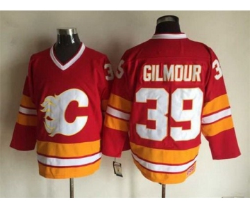 Men's Calgary Flames #39 Doug Gilmour 1981-82 Red CCM Vintage Throwback Jersey
