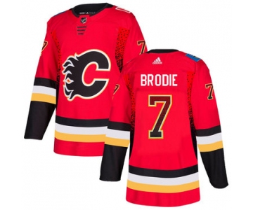 Men's Calgary Flames #7 T.J. Brodie Red Drift Fashion Adidas Jersey