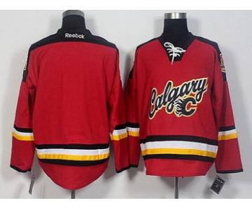 Men's Calgary Flames Blank Red 2016 Premier Alternate Jersey