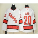 Men's Carolina Hurricanes #20 Sebastian Aho White NEW 2019 Adidas Stitched NHL Jersey