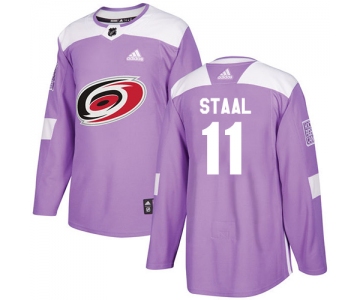 Adidas Hurricanes #11 Jordan Staal Purple Authentic Fights Cancer Stitched NHL Jersey