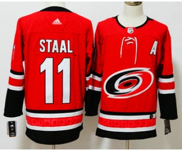 Men's Carolina Hurricanes #11 Jordan Staal Red 2017-2018 Hockey Stitched NHL Jersey