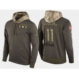 Nike Carolina Hurricanes 11 Jordan Staal Olive Salute To Service Pullover Hoodie