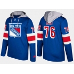 Adidas New York Rangers 76 Brady Skjei Name And Number Blue Hoodie