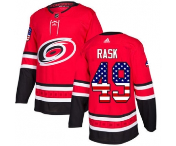 Adidas Hurricanes #49 Victor Rask Red Home Authentic USA Flag Stitched NHL Jersey