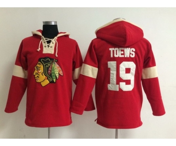 2014 Old Time Hockey Chicago Blackhawks #19 Jonathan Toews Red Hoodie
