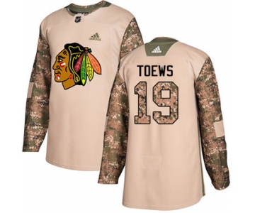 Adidas Blackhawks #19 Jonathan Toews Camo Authentic 2017 Veterans Day Stitched Youth NHL Jersey