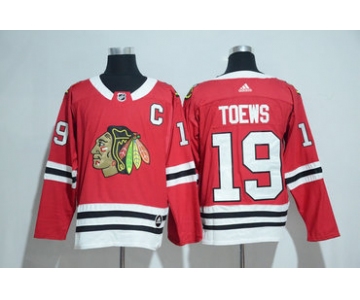 Adidas Chicago Blackhawks #19 Jonathan Toews Red Home Authentic Stitched NHL Jersey