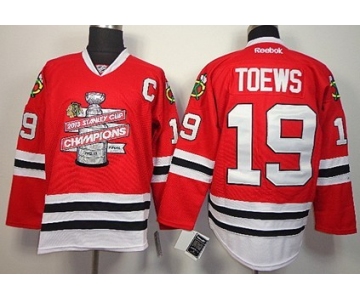 Chicago Blackhawks #19 Jonathan Toews 2013 Champions Commemorate Red Jersey