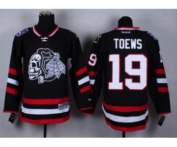 Chicago Blackhawks #19 Jonathan Toews 2014 Stadium Series Black With Black Skulls Jersey