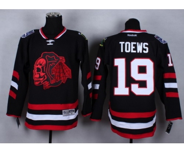 Chicago Blackhawks #19 Jonathan Toews 2014 Stadium Series Black With Red Skulls Jersey