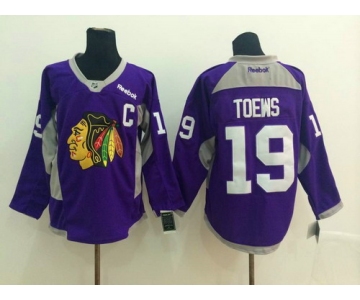 Chicago Blackhawks #19 Jonathan Toews 2014 Training Purple Jersey