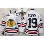 Chicago Blackhawks #19 Jonathan Toews 2015 Winter Classic White Kids Jersey W/2015 Stanley Cup Champion Patch