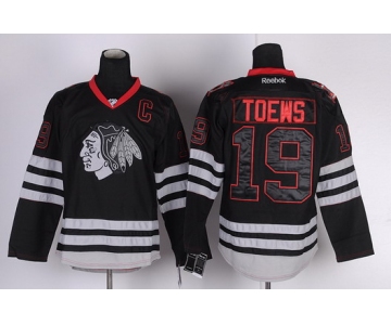 Chicago Blackhawks #19 Jonathan Toews Black Ice Jersey