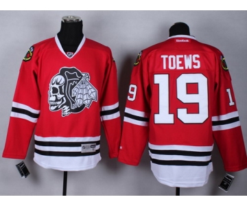 Chicago Blackhawks #19 Jonathan Toews Red With Black Skulls Jersey