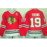 Chicago Blackhawks #19 Jonathan Toews Red Womens Jersey