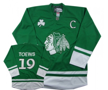 Chicago Blackhawks #19 Jonathan Toews St. Patrick's Day Green Jersey