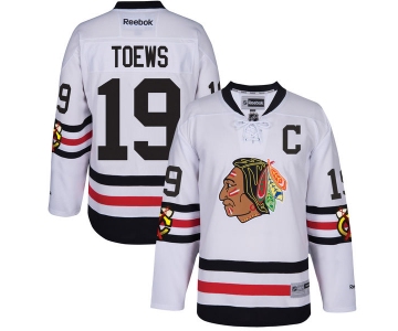 Men's Chicago Blackhawks #19 Jonathan Toews 2017 Winter Classic White Stitched NHL Throwback Hockey Jersey