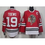 Men's Chicago Blackhawks #19 Jonathan Toews Red The Indians Skulls Fashion Jersey