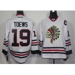 Men's Chicago Blackhawks #19 Jonathan Toews White The Indians Skulls Fashion Jersey