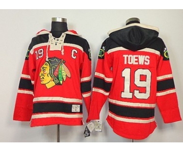 Old Time Hockey Chicago Blackhawks #19 Jonathan Toews Red Hoodie