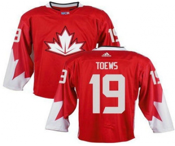 Team Canada Men's #19 Jonathan Toews Red 2016 World Cup Stitched NHL Jersey